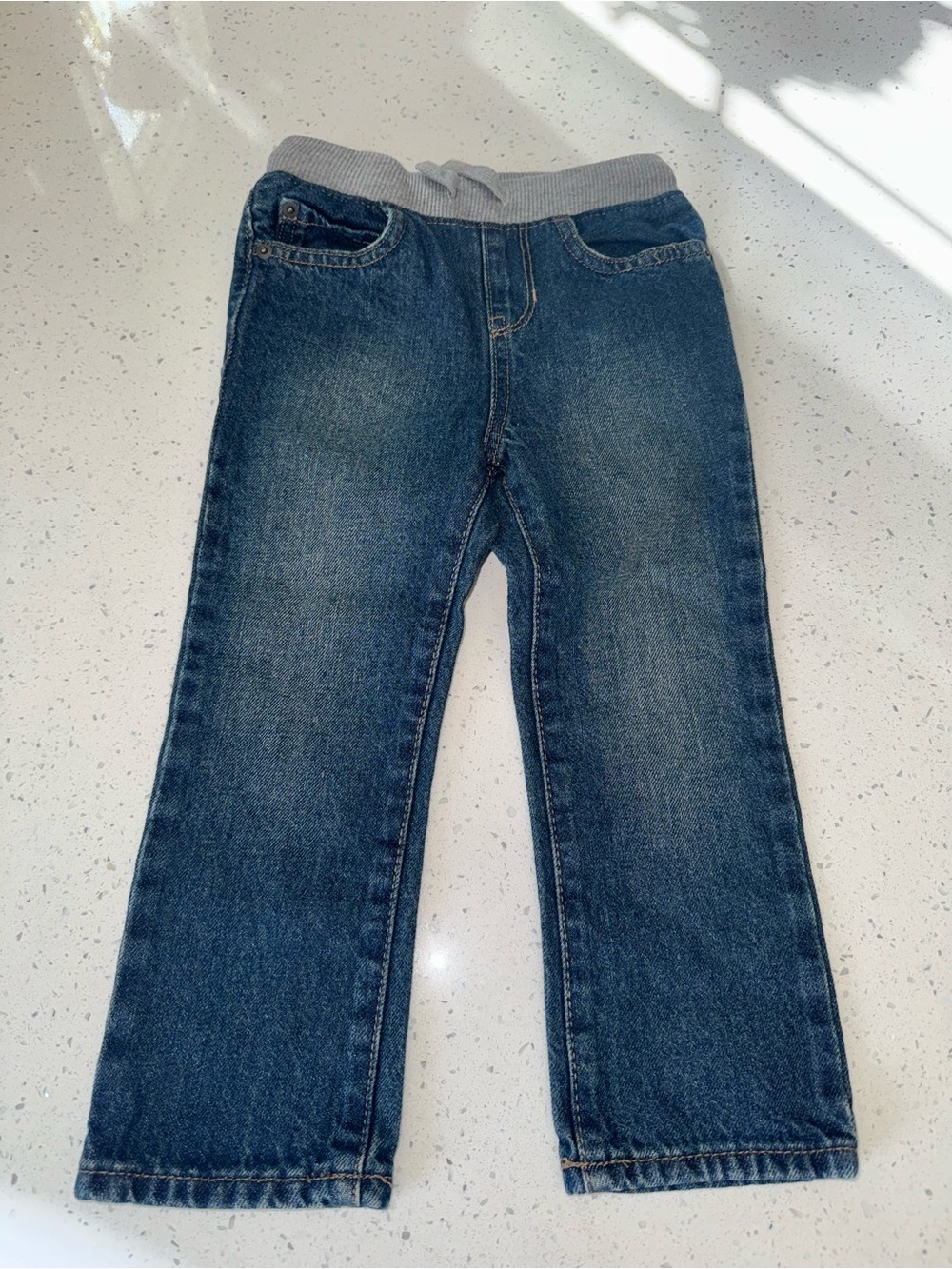 Kids Dark Blue Denim Pull-On Jeans